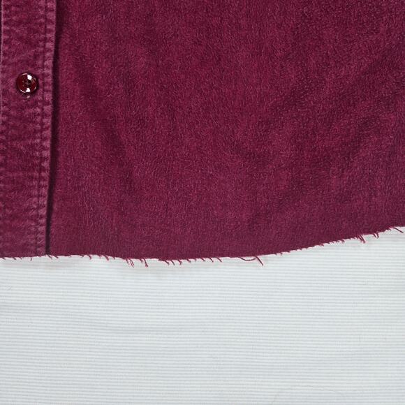 Vintage L.L.Bean Chamois Cloth Long Sleeve Button Up Maroon Shirt Size 2XL - Picture 4 of 7